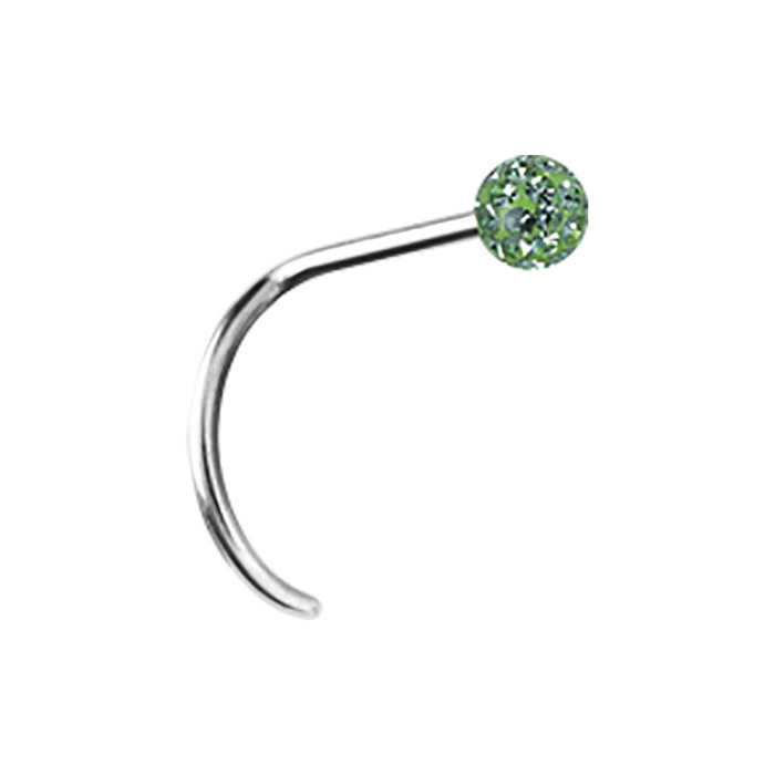 Titanium nose stud with white zirconia - TN-016