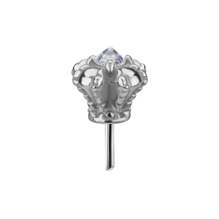 Attachment push in - white zirconia crown - CoCr NF - silver - PI-021
