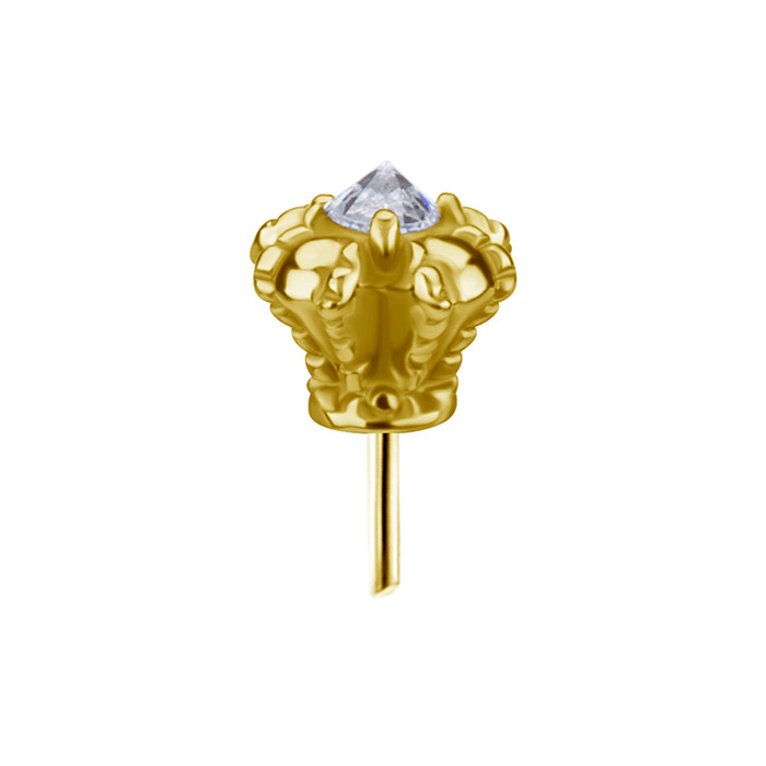 Attachment push in - crown with white zirconia - CoCr NF - gold - PI-021