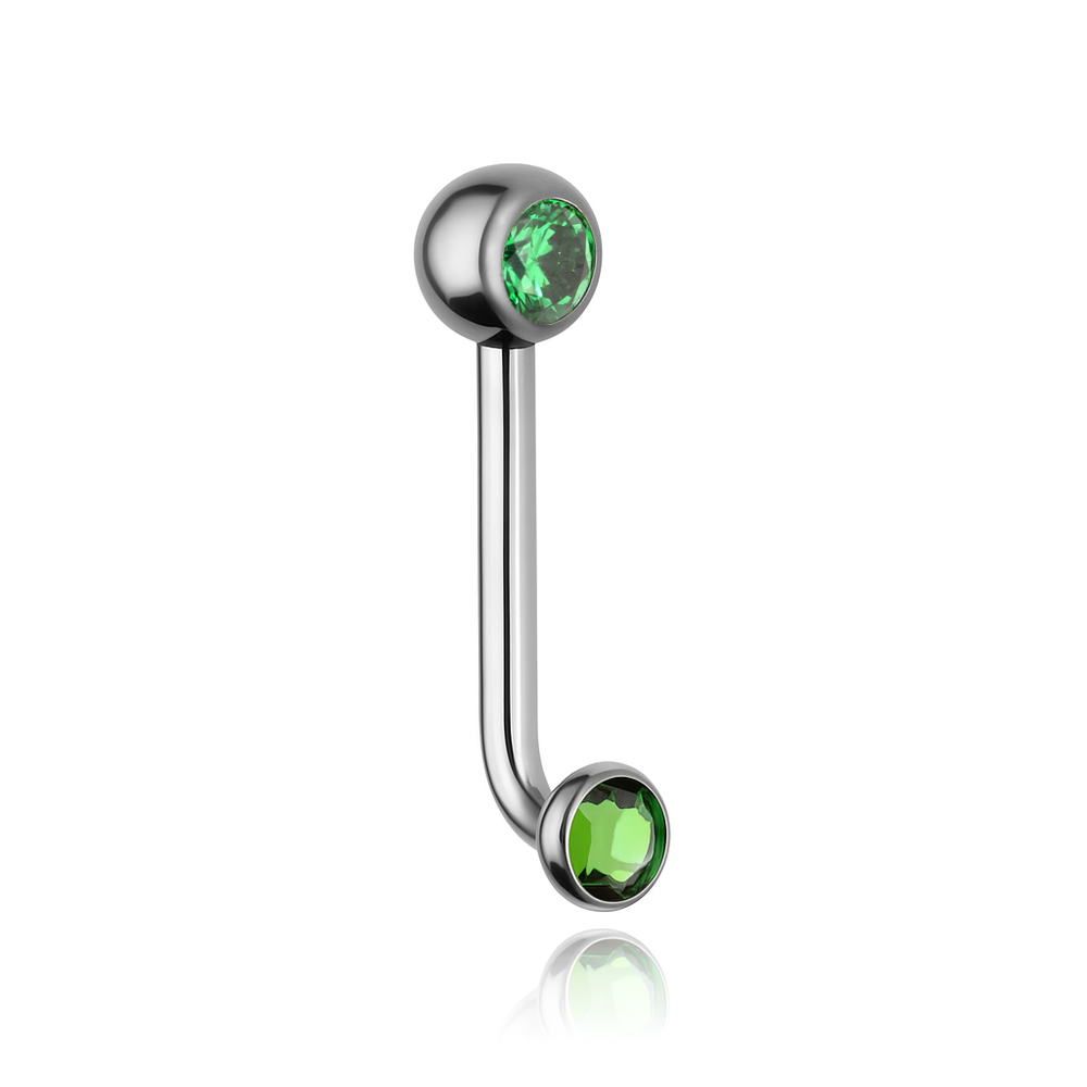 Intimate earring - CHRISTINA L with green zircons - silver - TI-003