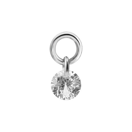 Charms - zirconia - silver - D-010