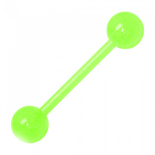 Tongue barbell matte green - KJ-048