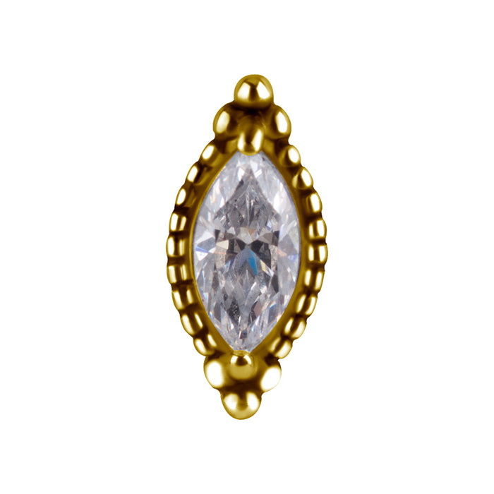 Attachment push in - with white zirconia - CoCr NF - gold - PI-006