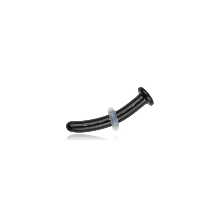 Retainer glass - curved barbell with o-ring - black - RZ-008