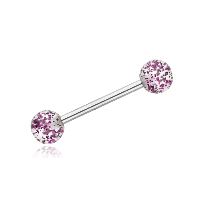 Tongue barbell  zerbra purple - KJ-056
