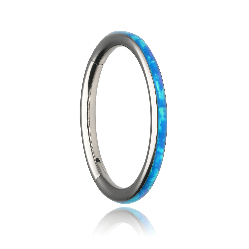 CLICKER titanium    with opal - OP 05 - TK-003