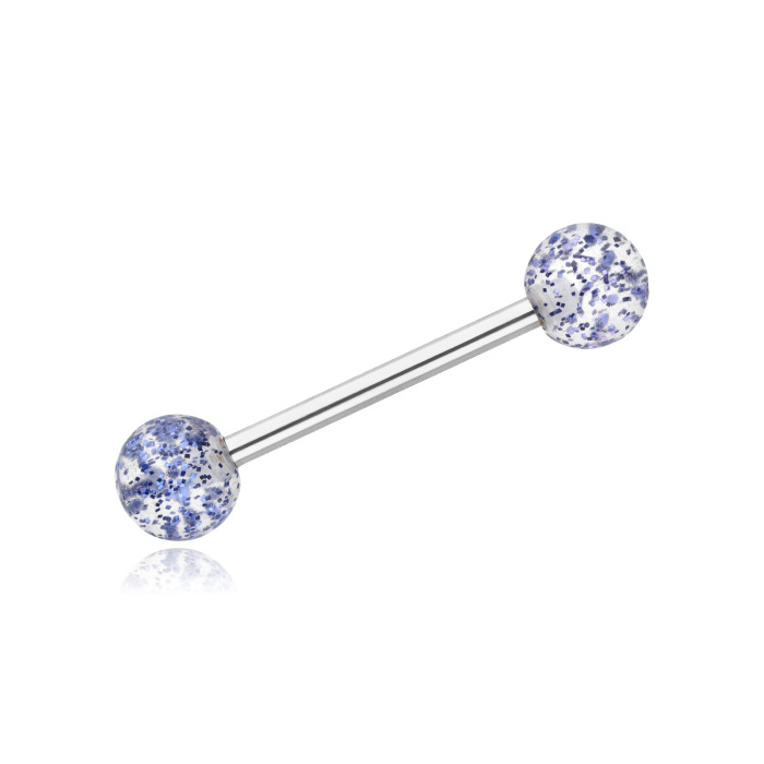 Tongue barbell  zerbra purple - KJ-056