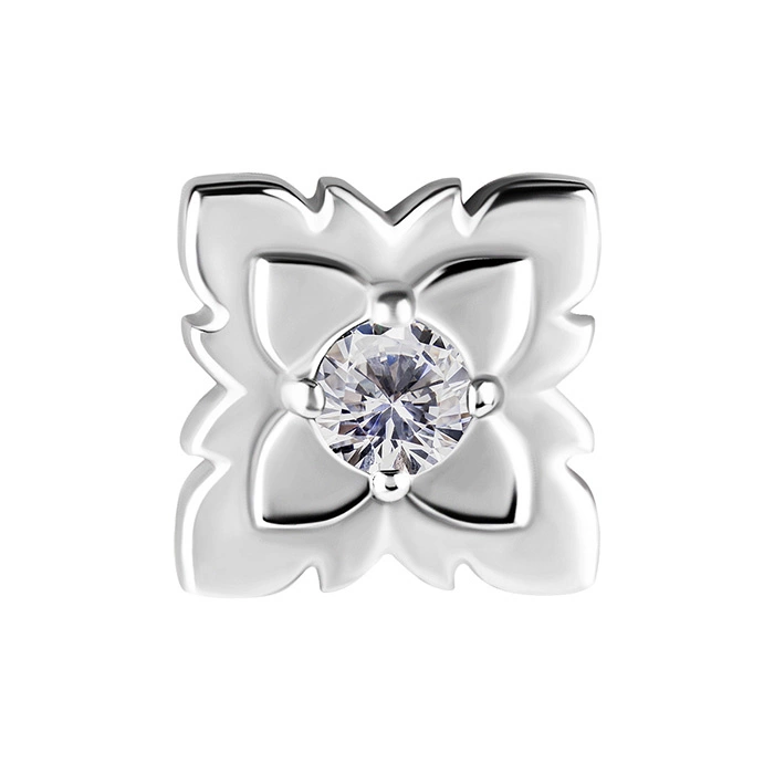 Attachment push in - flower with white zirconia - CoCr NF - gold - PI-026