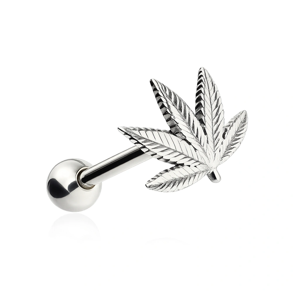 Tongue barbell hemp - silver - KJ-063