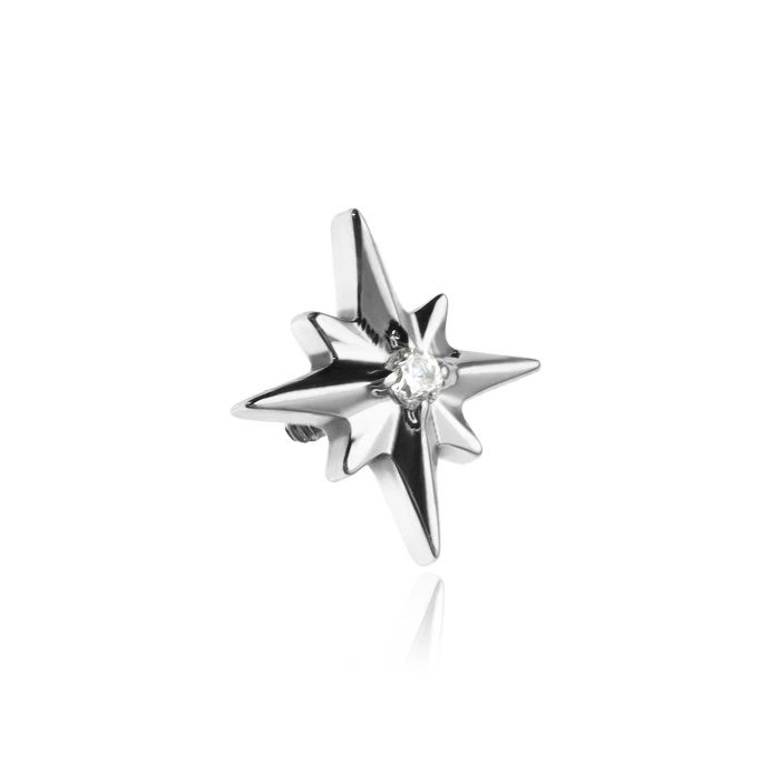 Titanium attachment star with zirconia - silver - TNA-165