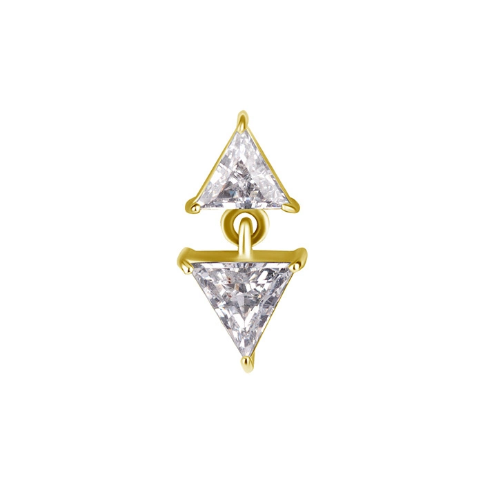 Attachment push in - triangles with white zircons - CoCr NF - gold - PI-025