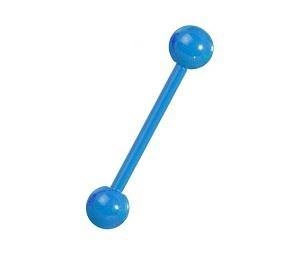 Tongue barbell matt blue - KJ-048