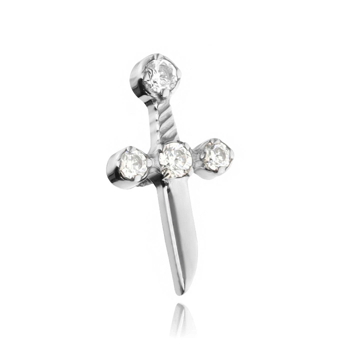 Titanium attachment with white zirconia and balls - TNA-022