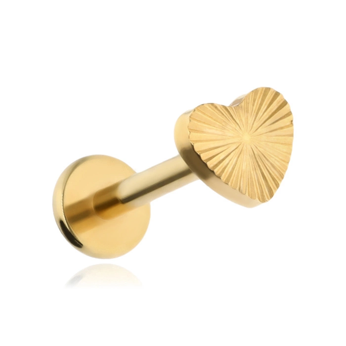 Titanium labret heart - gold