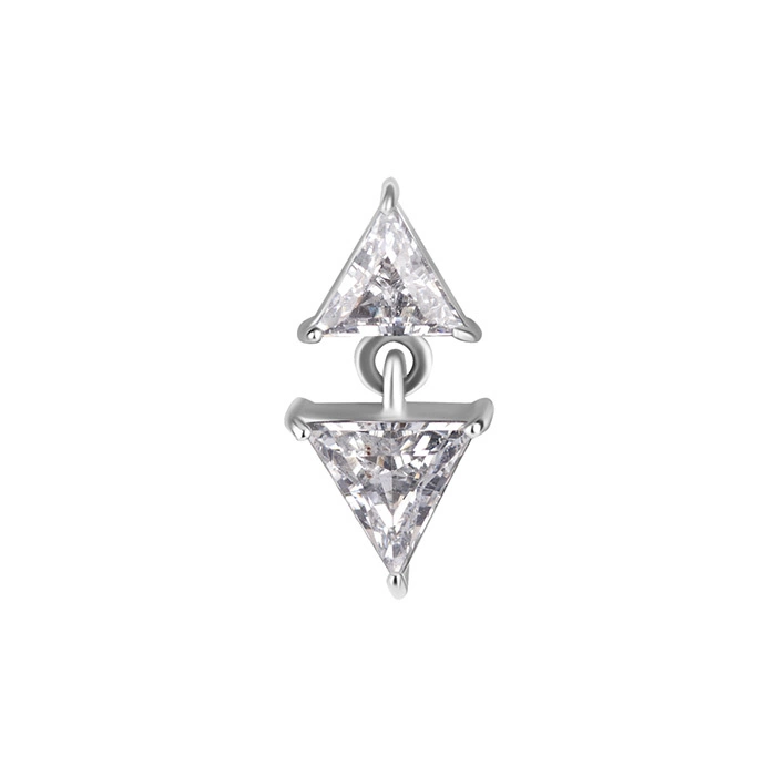 Attachment push in - triangles with white zircons - CoCr NF - gold - PI-025