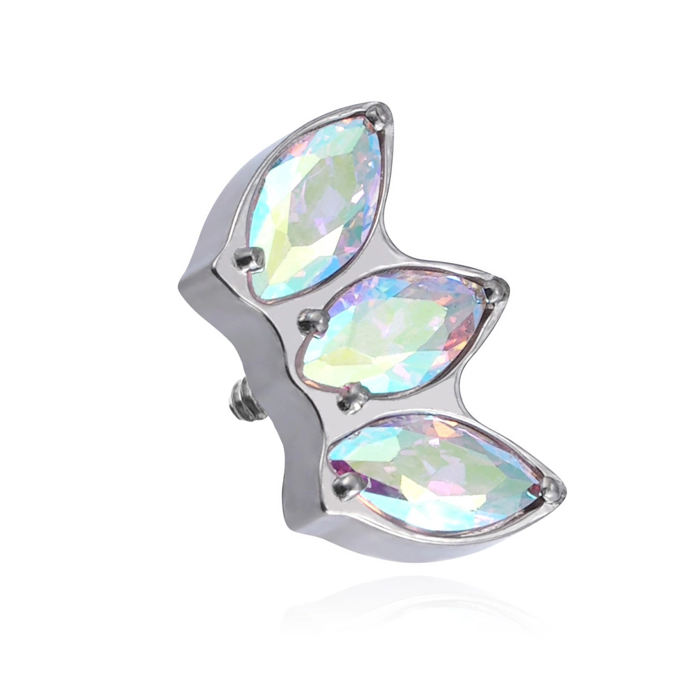 Titanium attachment with iridescent zircons - sterling silver - TNA-081