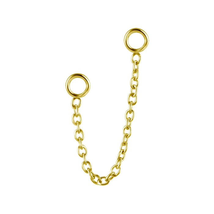 Gold chain finished with a large eyelet - D-076