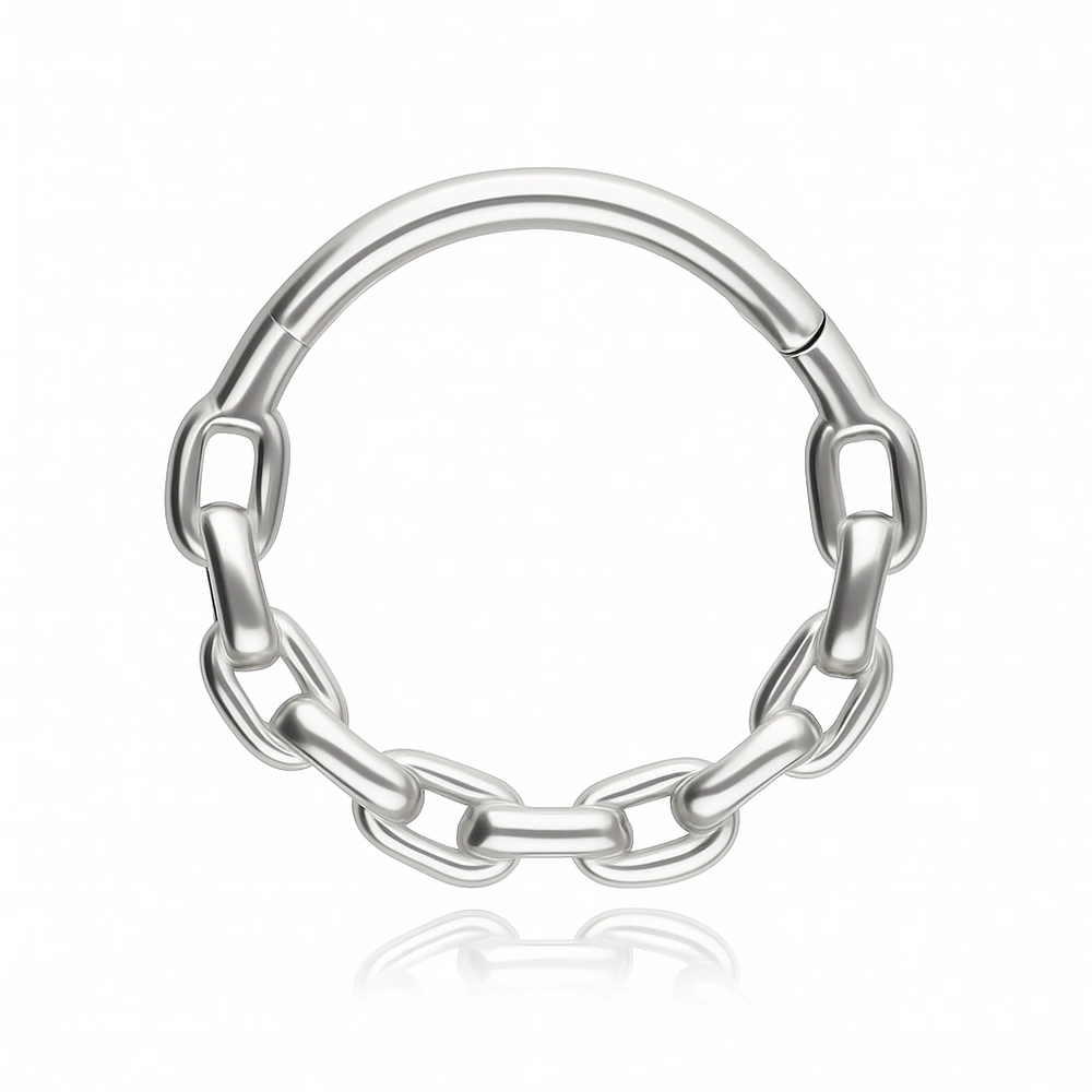 Piercing clicker with white zircons - gold - K-080