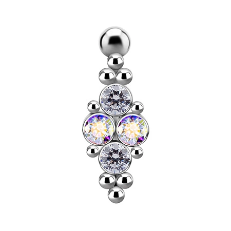 Titanium Belly button ring - Premium Zirconia colored - TPP-032