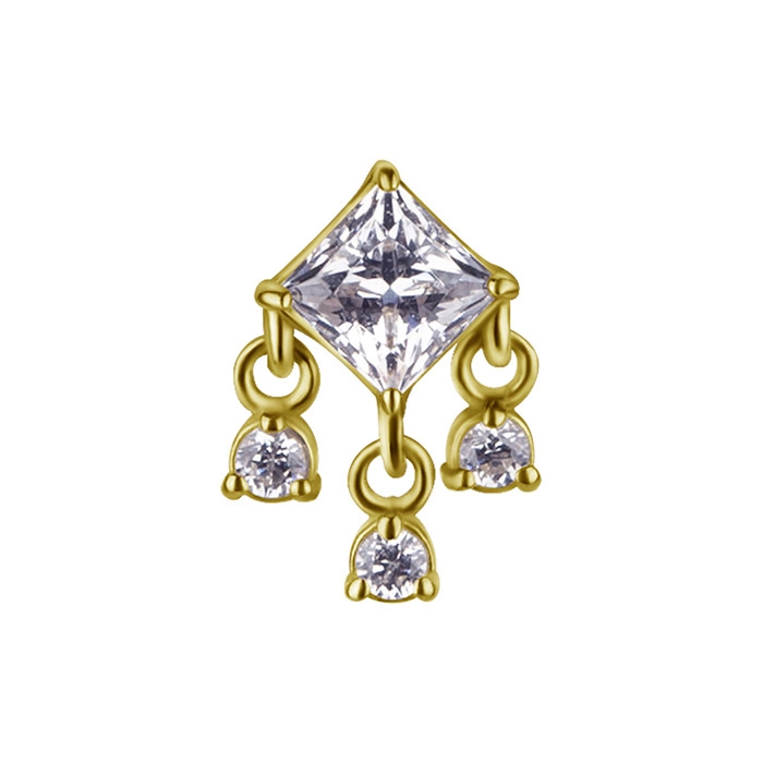 Attachment 18K gold - with white zircons - GD18K-070