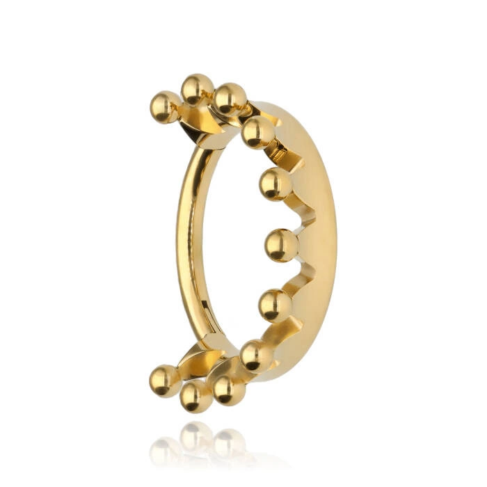 Titanium piercing ring clicker crown - gold - TK-045