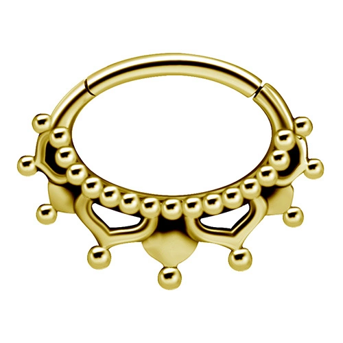 Gold clicker ring - mandala - K-050