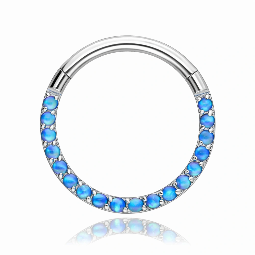 Titanium CLICKER ornamental   with opal - OP 18 - TK-021