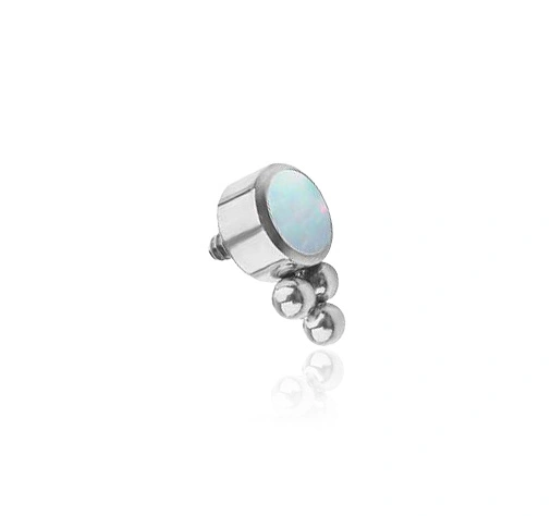 Titanium attachment heart op05- silver - TNA-040