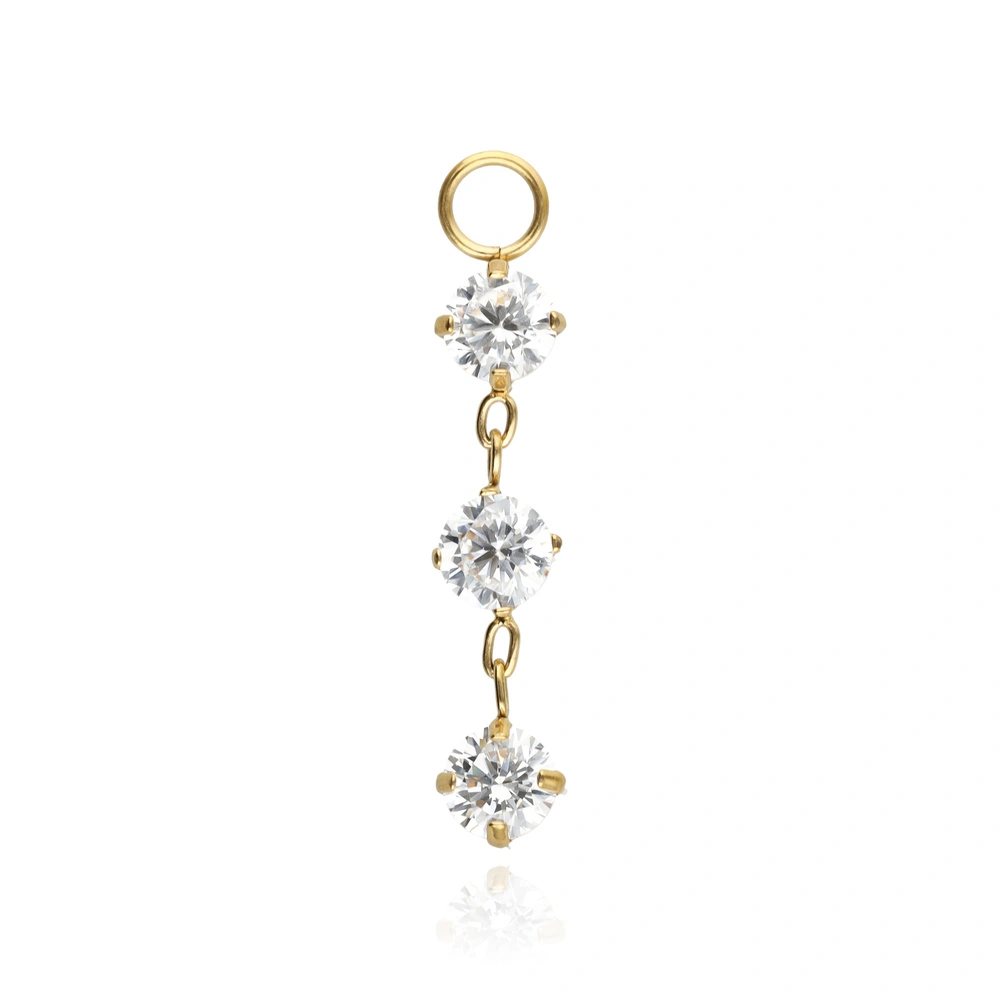 Titanium star charms chain - silver - D-092