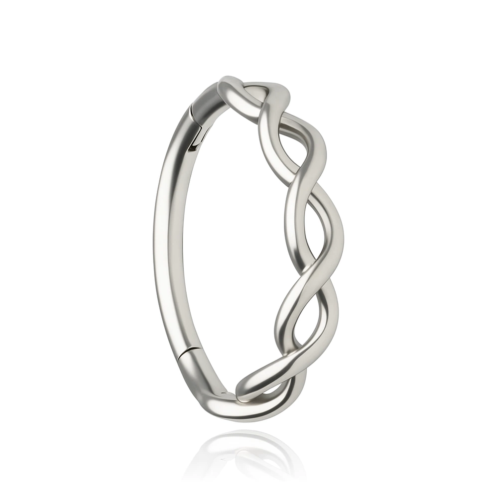 Piercing clicker with white zircons - gold - K-080