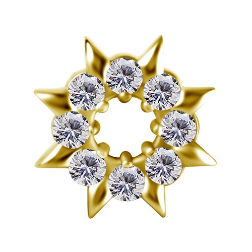 Charms - CoCr NF - decorative gold - PREMIUM ZIRCONIA - D-046