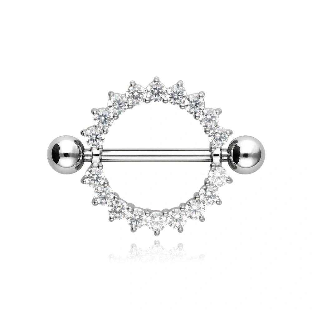 Nipple piercing - silver heart - S-016