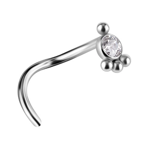 Titanium nose screw with white premium Zirconia - TN-028