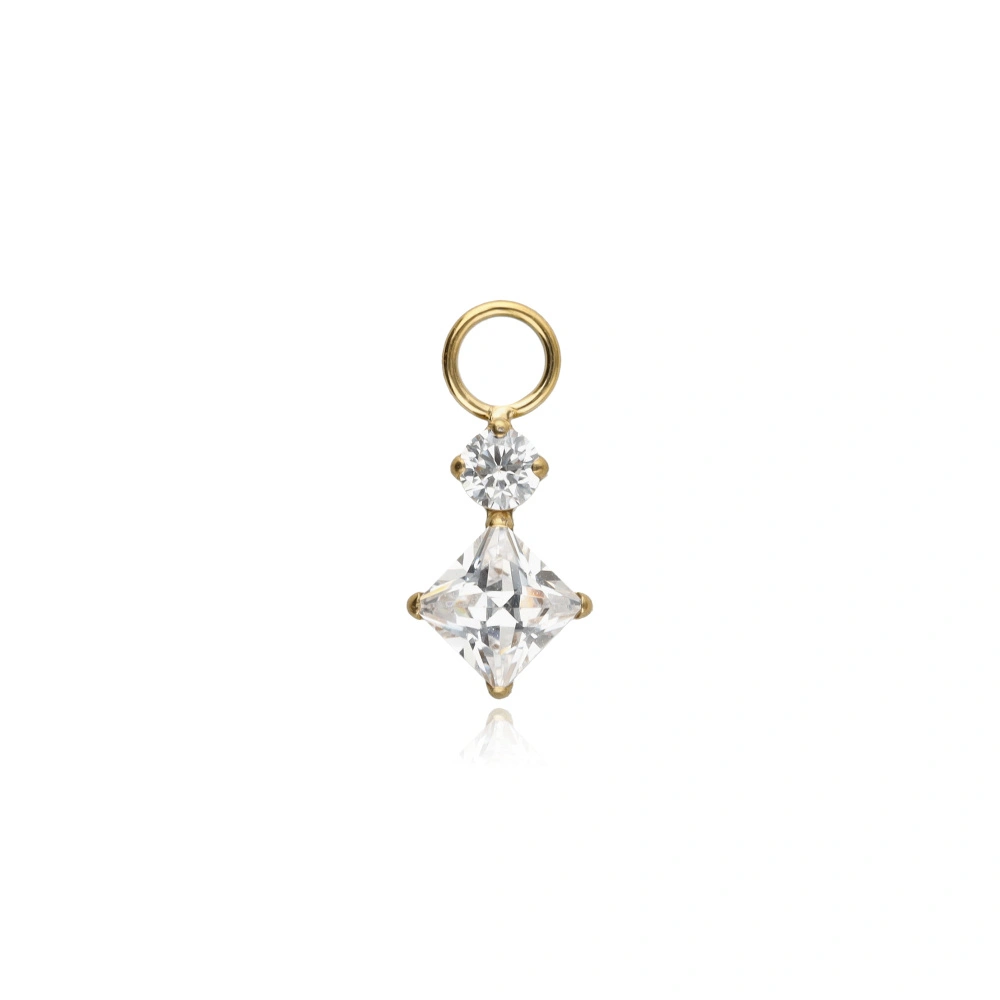 Titanium star charms chain - silver - D-092