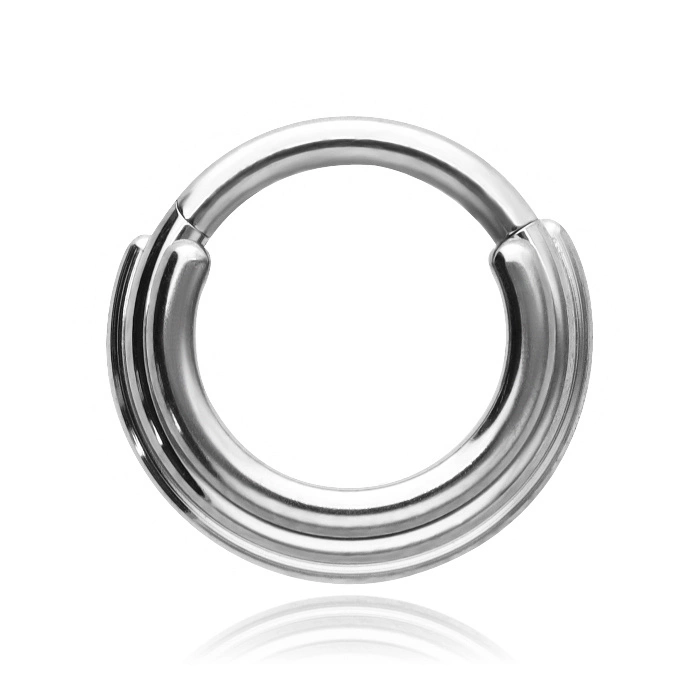 Titanium triple earring clicker - silver - TK-096