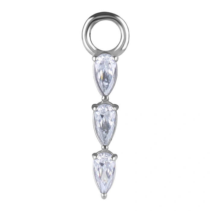 Charms - CoCr NF - decorative gold with white PREMIUM ZIRCONIA - D-050