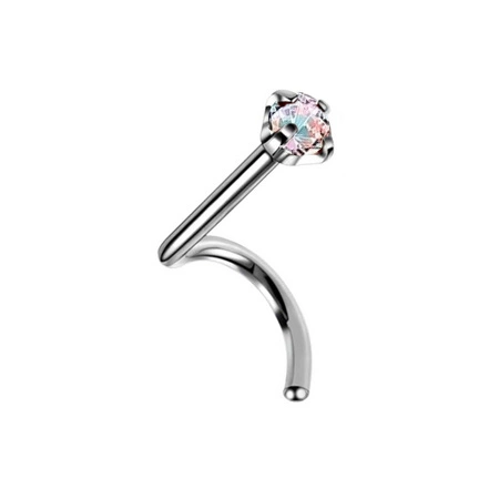 Titanium nose stud with colored zirconia - TN-010