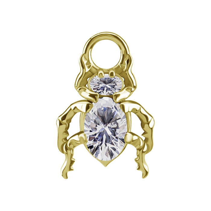 Charms - CoCr NF - triangle with white zircons - gold - D-070