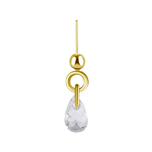 Titanium attachment for pins - push in - gold  with white zirconia- TPI-008