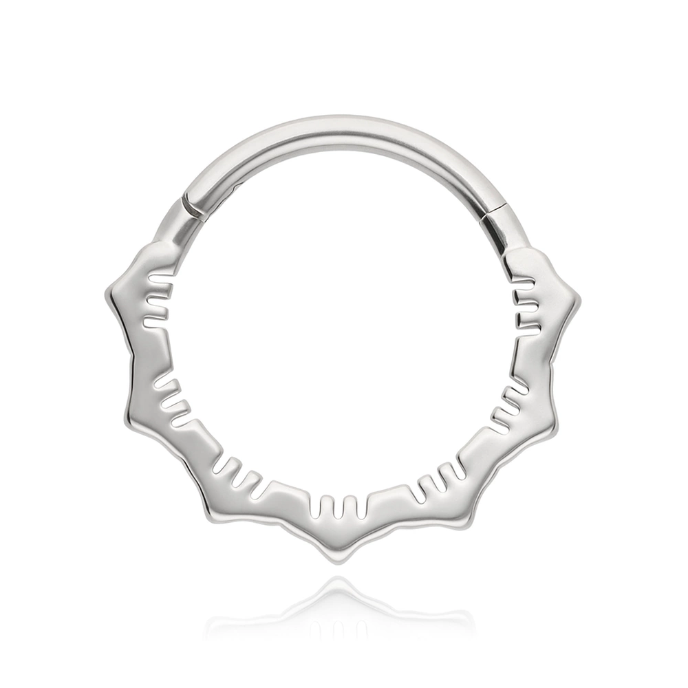 Piercing clicker with white zircons - gold - K-080