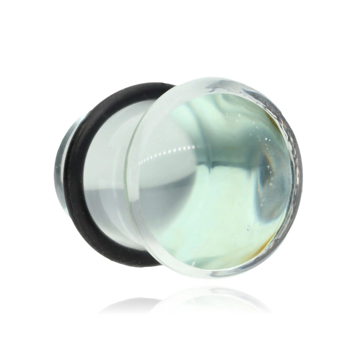 Glass plug with o-ring - green - PT-061