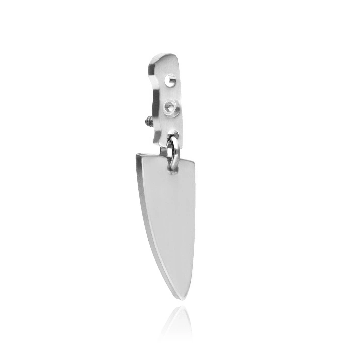 Titanium attachment dagger with white zircons - silver - TNA-026