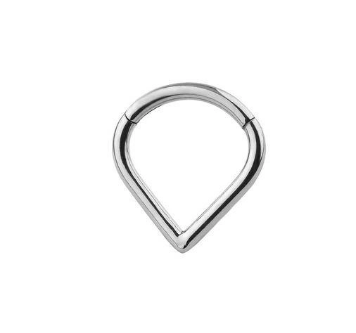 Titanium clicker - silver teardrop - TK-052