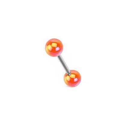 Orange pearl tongue earring - KJ-047