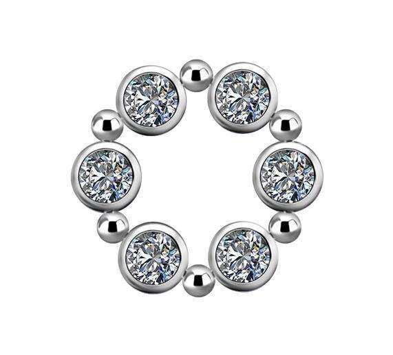 Titanium Charms - PREMIUM ZIRCON - silver - D-031