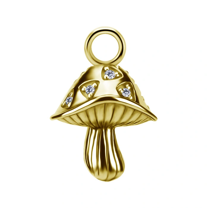 Charms - CoCr NF - decorative gold with white PREMIUM ZIRCONIA - D-050