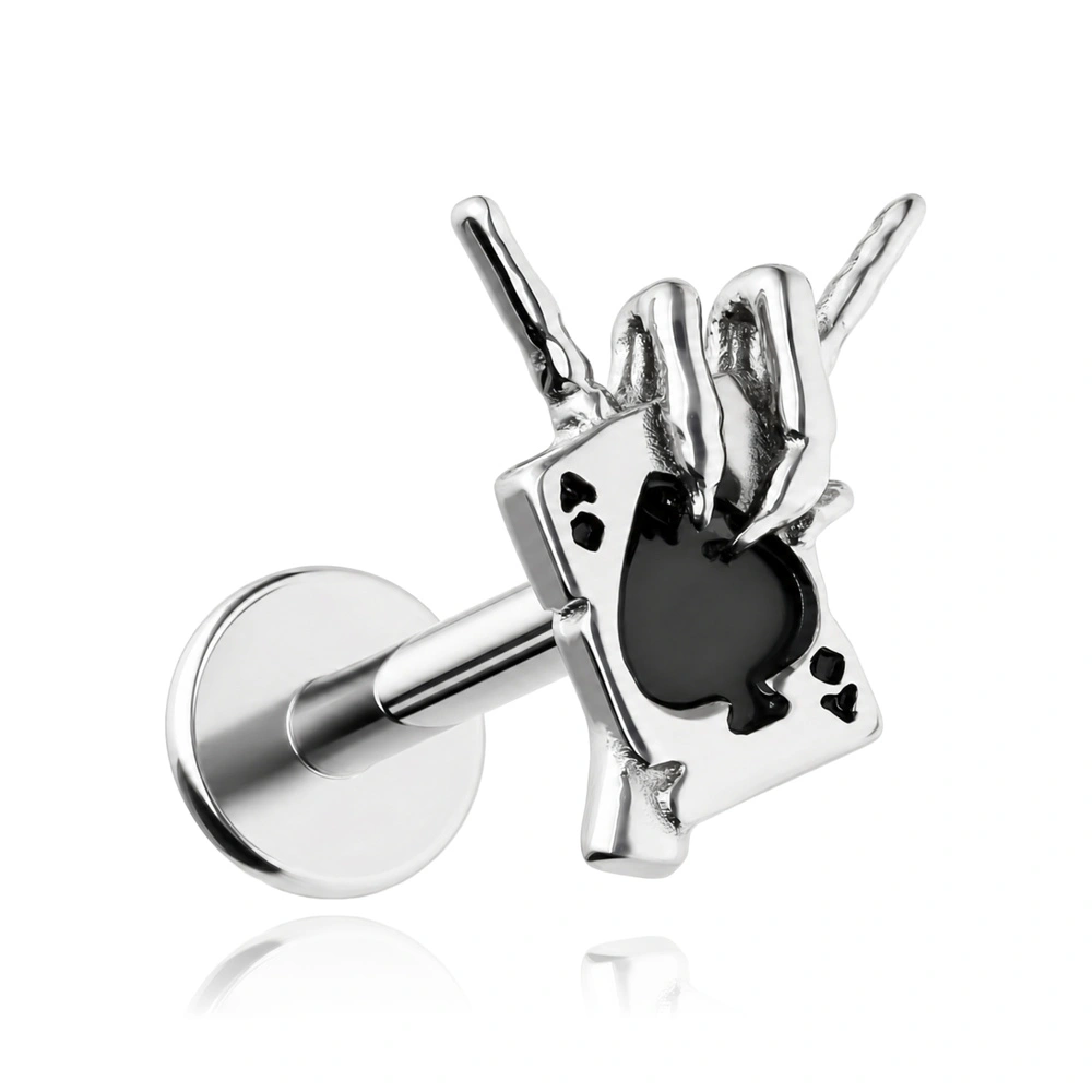 Titanium labret mask - silver 