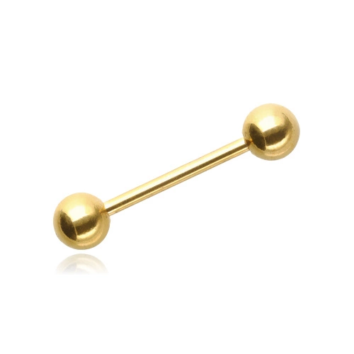 Titanium tongue barbell - gold - TSZ-001