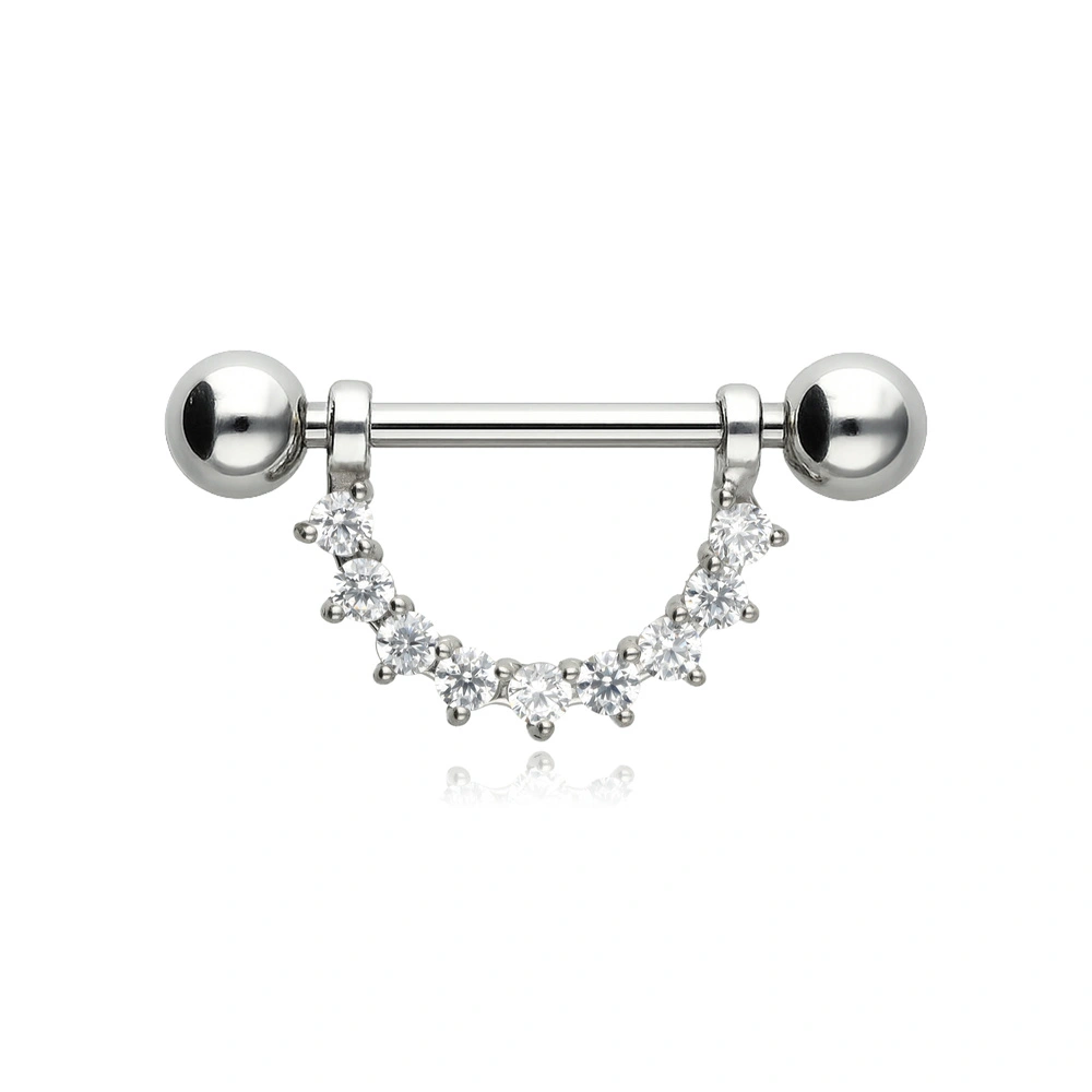 Nipple piercing - silver heart - S-016