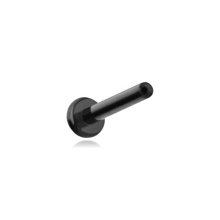 Titanium labret post PUSH IN black - TCZ-014